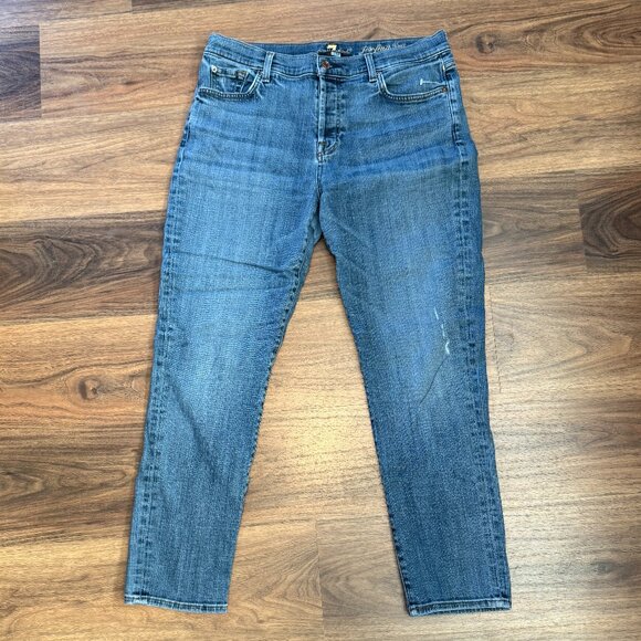 7 For All Mankind Jeans Womens 30 Dark Wash Josefina Skinny Boyfriend Denim - Picture 1 of 7